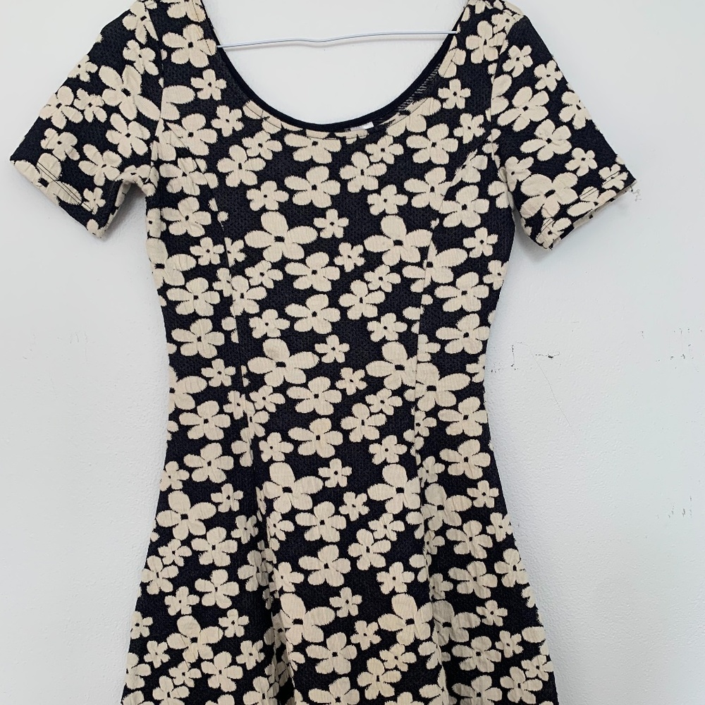Dark Blue Floral Dress